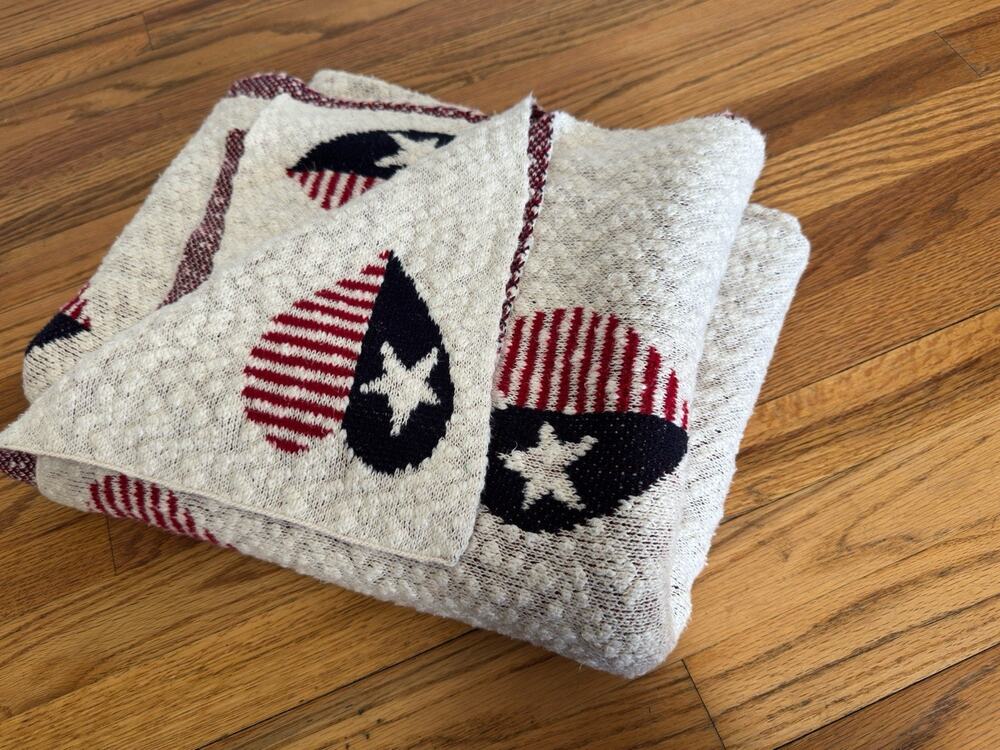 Storehouse Stars and Stripes Hearts 100% cotton Throw 52x61 Lounge Cozy